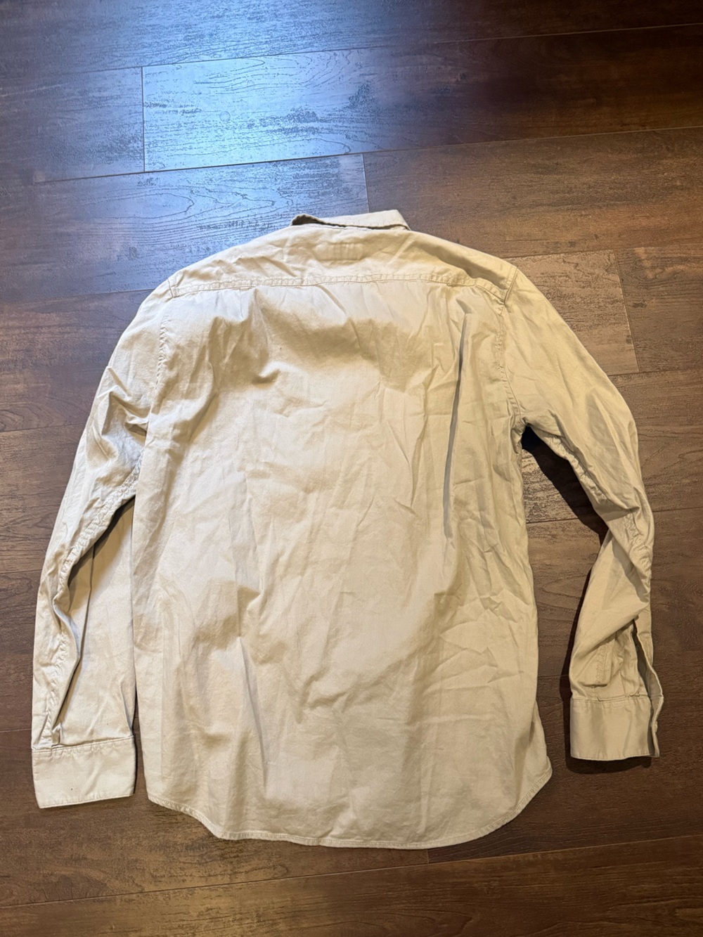 Buck Mason Light Tan Long-Sleeve Button-Down Shirt - Picture 4 of 6
